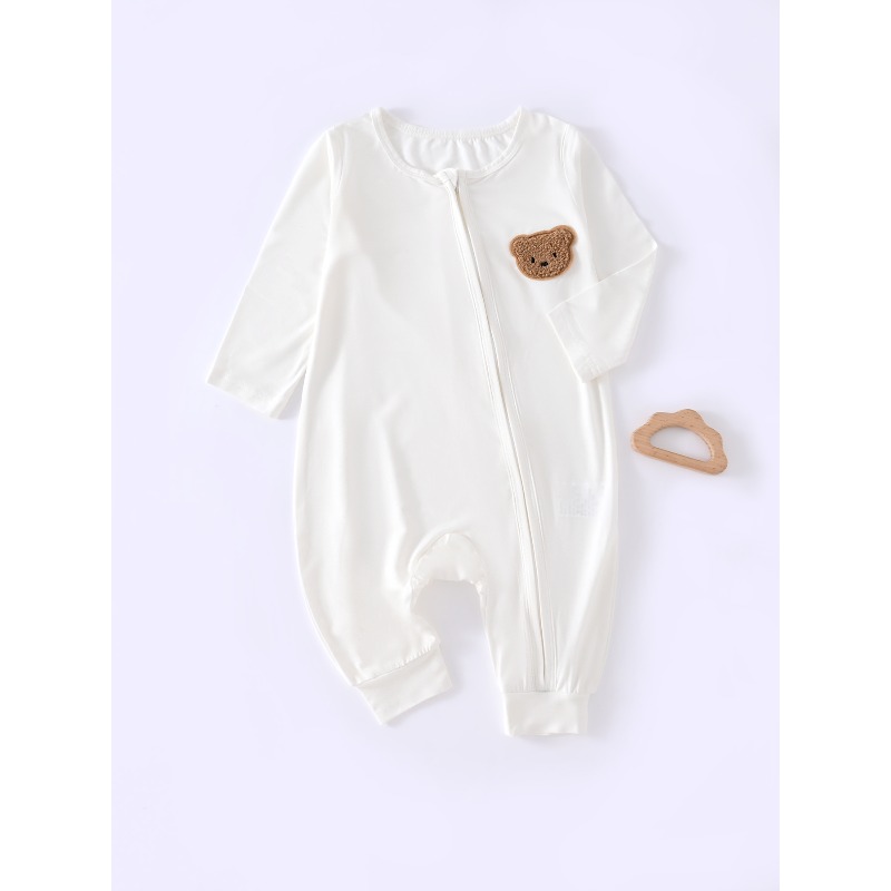 Bamboo Bodysuit Baby - Mamelucos con cremallera y patrón sólido